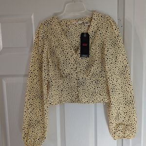 Levi's yellow flower blouse